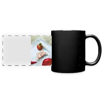 Strawberry Ginger Still Life - Full Colour Panoramic Mug - black - Front