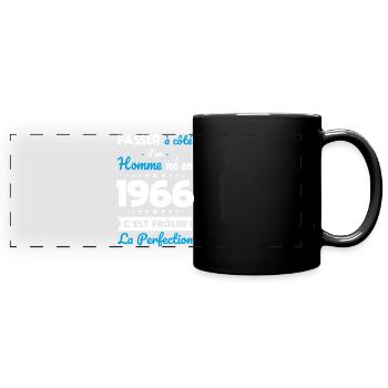 Geboren 1966 – Perfektion nahe - Panorama-Tasse farbig - Schwarz - Vorne