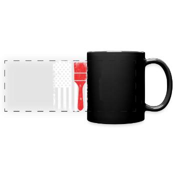 4th of July USA Painter - Full Colour Panoramic Mug - black - Front