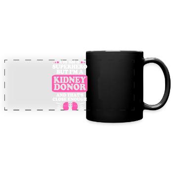 Nierenspender Spender Niere - Panorama-Tasse farbig - Schwarz - Vorne