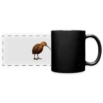 Mignon oiseau kiwi - Mug panoramique uni - noir - Devant