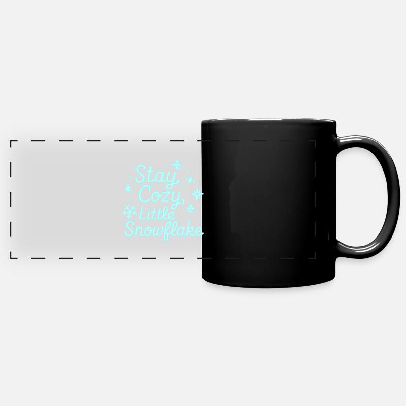 Stay Cozy Snowflake Neon Script - Panorama-Tasse farbig - Schwarz
