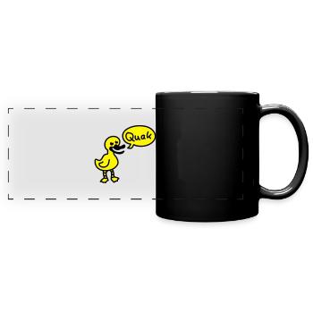 Quak - Ente - Panorama-Tasse farbig - Schwarz - Vorne