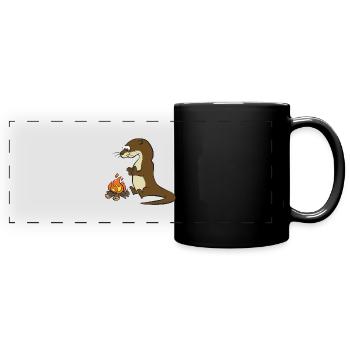 Song of the Paddle; Quentin campfire - Full Colour Panoramic Mug - black - Front
