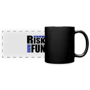 know risk - know fun - Panorama-Tasse farbig - Schwarz - Vorne