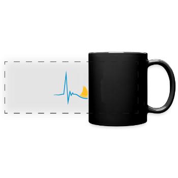 sailing_pulse_2c - Panorama-Tasse farbig - Schwarz - Vorne