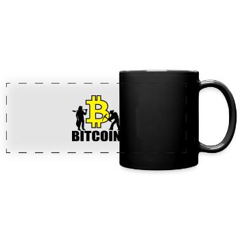 Bitcoin Satoshi Nakamoto - Panorama-Tasse farbig - Schwarz - Vorne