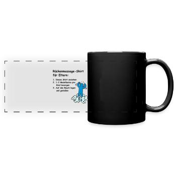 So parents get a back massage! - Full Colour Panoramic Mug - black - Front