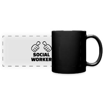Sozialarbeiter - Panorama-Tasse farbig - Schwarz - Vorne