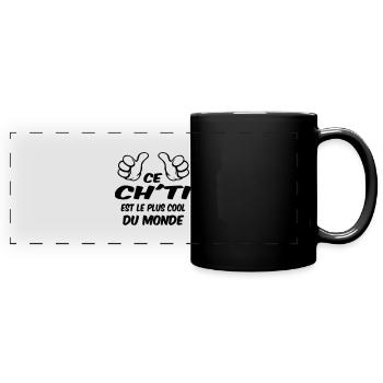 Ch'ti / Chti / Nord / Lille / Biloute / Papa - Mug panoramique uni - noir - Devant