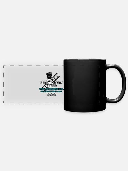 Schornsteinfeger Spruch lustig - Geschenk - Panorama-Tasse farbig - Schwarz