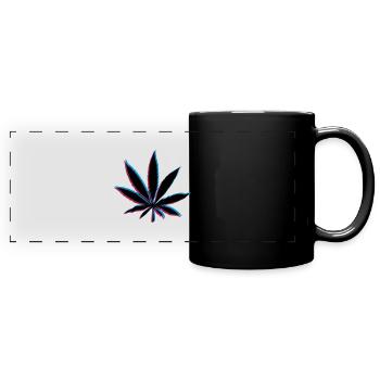 Effet de mauvaises herbes 3D - Mug panoramique uni - noir - Devant