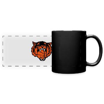 basketball tiger roars face - Full Colour Panoramic Mug - black - Front
