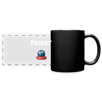 Friday - Panorama-Tasse farbig - Schwarz - Vorne