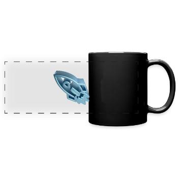 Zum Mond - 3D - Satin2 - Panorama-Tasse farbig - Schwarz - Vorne