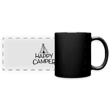 Happy Camper Tente Primitive - Mug panoramique uni - noir - Devant