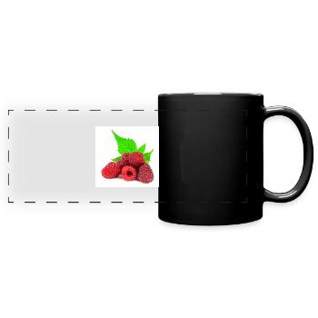 Himbeere. raspberry - Panorama-Tasse farbig - Schwarz - Vorne