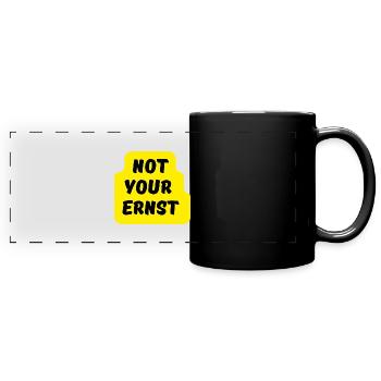 Not your serious-funny saying - Full Colour Panoramic Mug - black - Front