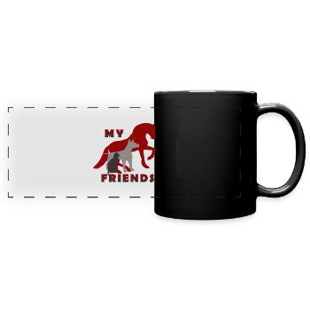 cheval, chien et chat, j’aime les animaux - Mug panoramique uni - noir - Devant