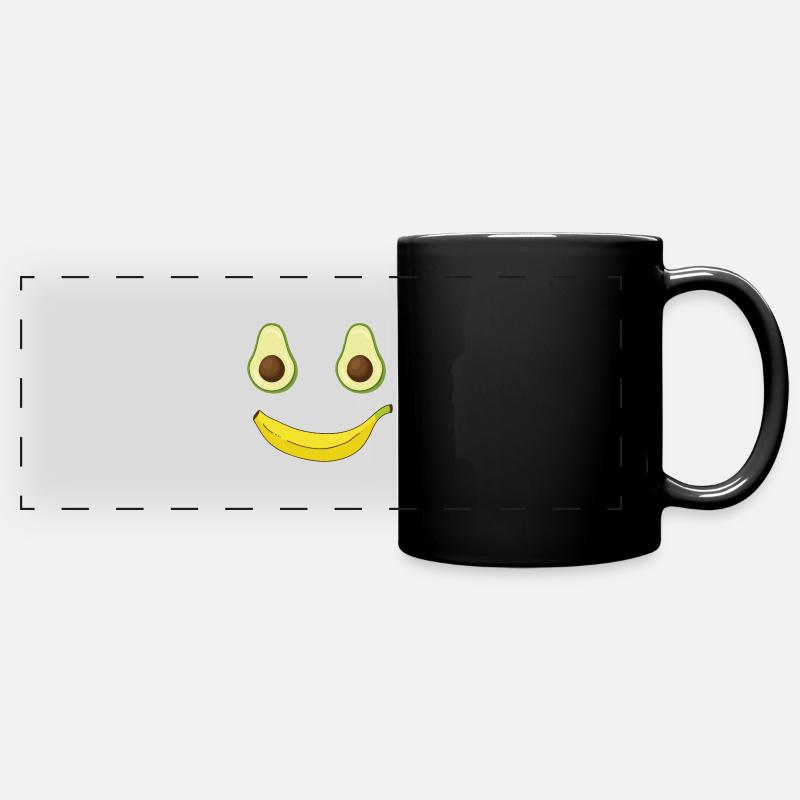 TROPICAL AVOCADO BANANA - Full Colour Panoramic Mug - black