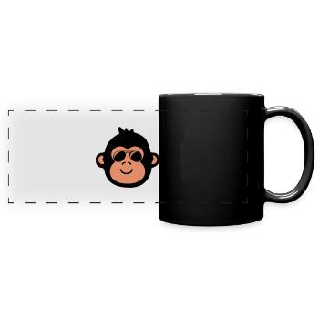 affe cool - Panorama-Tasse farbig - Schwarz - Vorne