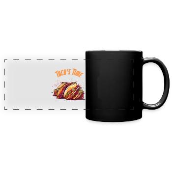 Tacos Zeit - Panorama-Tasse farbig - Schwarz - Vorne