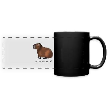 Capybara Chill Mode - Full Colour Panoramic Mug - black - Front