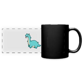 Hugadino Wild Dino, Dinosaure mignon - Mug panoramique uni - noir - Devant
