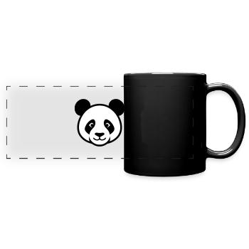 Panda Head - Full Colour Panoramic Mug - black - Front