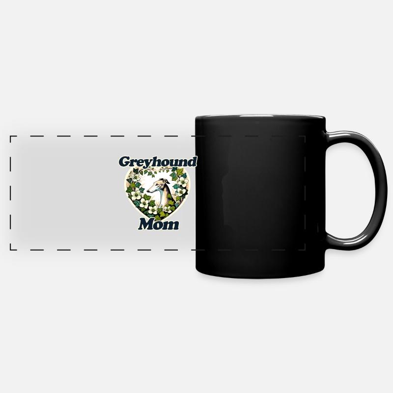 Maman lévrier - Mug panoramique uni - noir
