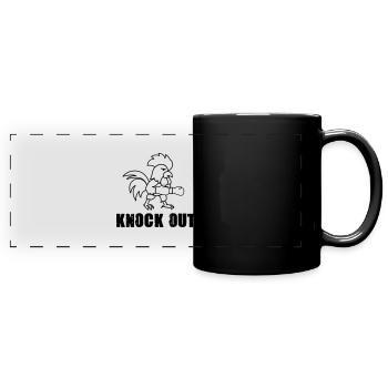 hahn boxer knock out comic - Panorama-Tasse farbig - Schwarz - Vorne