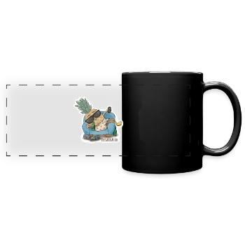 Kalsarikännit - Ananas betrinkt sich in Unterhose - Panorama-Tasse farbig - Schwarz - Vorne