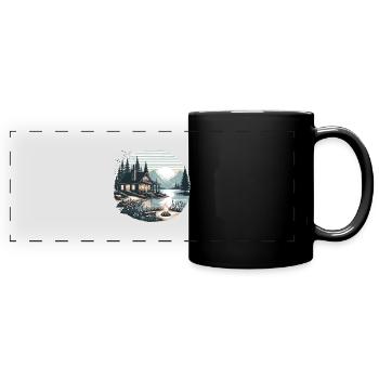 Sunset Cabin - Full Colour Panoramic Mug - black - Front