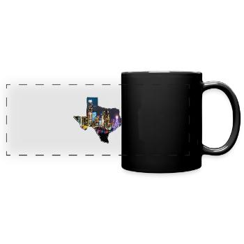 Carte de la ligne d’horizon d’Austin au Texas - Mug panoramique uni - noir - Devant