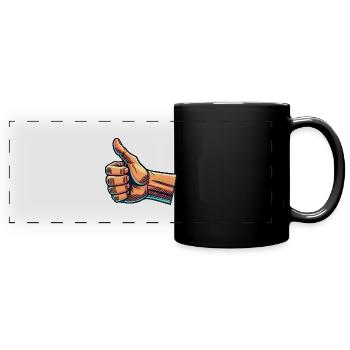 like hand - Full Colour Panoramic Mug - black - Front