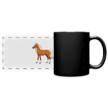Welsh Pony reel - Full Colour Panoramic Mug - black - Front