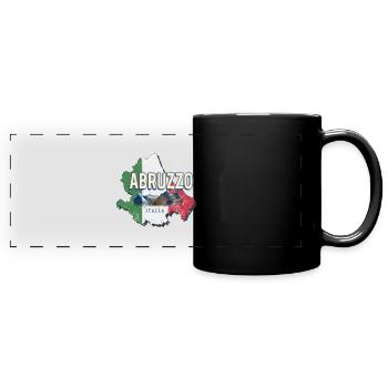 Abruzzes Italie Région Rétro Vintage Souvenir - Mug panoramique uni - noir - Devant