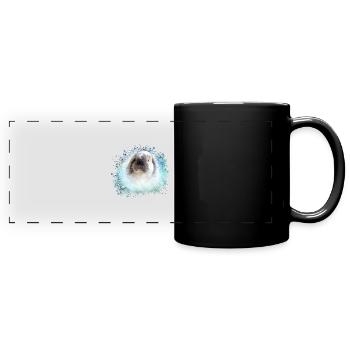 floppy ear, rabbit, graffiti, pink, rabbit - Full Colour Panoramic Mug - black - Front