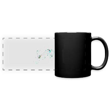 kitesurf, surf, surfeur, vague, bleu, graffiti, bla - Mug panoramique uni - noir - Devant
