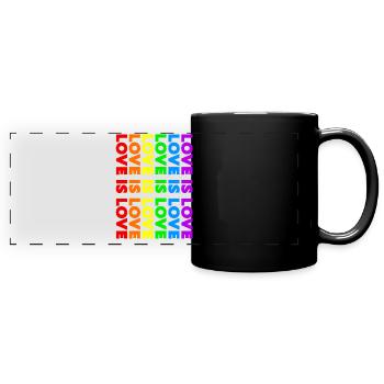 PRIDE RAINBOW LOVE IS LOVE FLAGGE REGENBOGEN LGBT - Panorama-Tasse farbig - Schwarz - Vorne
