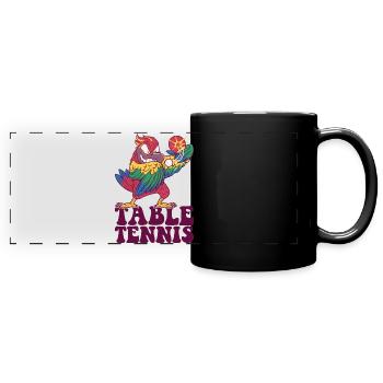 Ping Pong Perroquet Tenue Tennis de Table Oiseau - Mug panoramique uni - noir - Devant