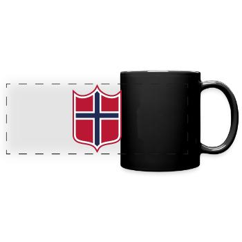 Norwegen - Panorama-Tasse farbig - Schwarz - Vorne