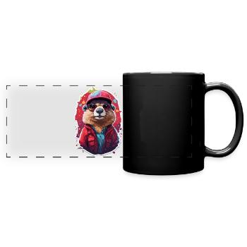 Marmots Rodents Cool Sunglasses and Cap - Full Colour Panoramic Mug - black - Front