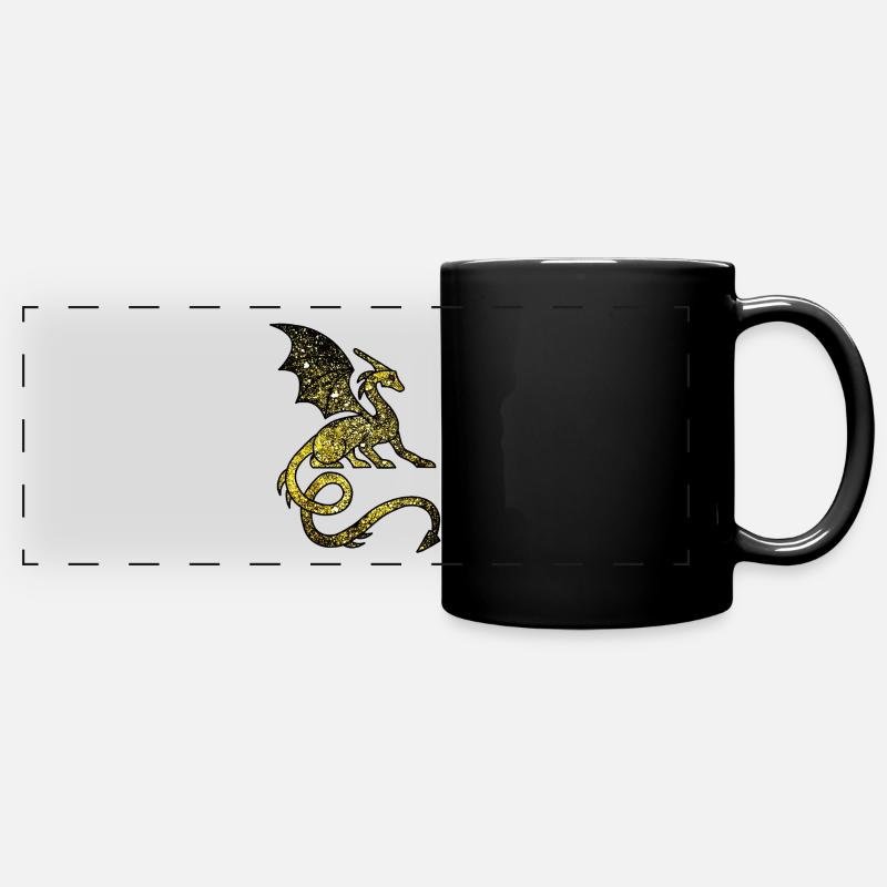Cosmic Medieval Dragon - Full Colour Panoramic Mug - black
