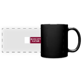 boykott katar,katar,flagge, wm - Panorama-Tasse farbig - Schwarz - Vorne