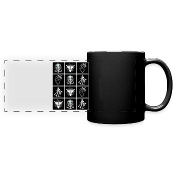 checkered Camargue woman - Full Colour Panoramic Mug - black - Front