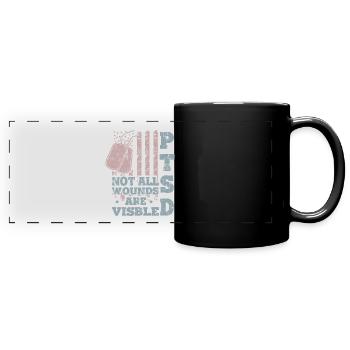 Le SSPT ne fait pas toutes les blessures visibles - Mug panoramique uni - noir - Devant