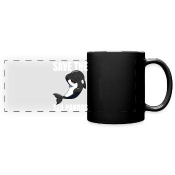 Sauvez l’orque des pandas de mer - Mug panoramique uni - noir - Devant