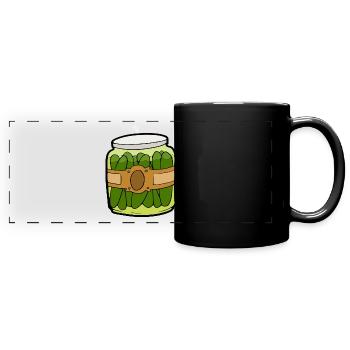 Gewürzgurken Glas Geschenk Idee - Panorama-Tasse farbig - Schwarz - Vorne