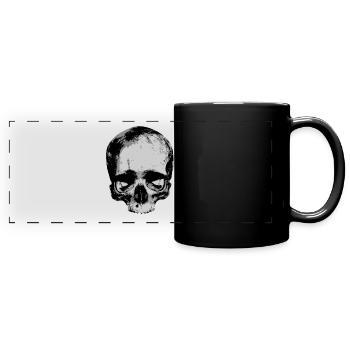 Totenkopf / Skull / Schädel - Panorama-Tasse farbig - Schwarz - Vorne